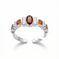 Norva Afterglow Ring - warm glowing gemstone band, sterling silver, Australia