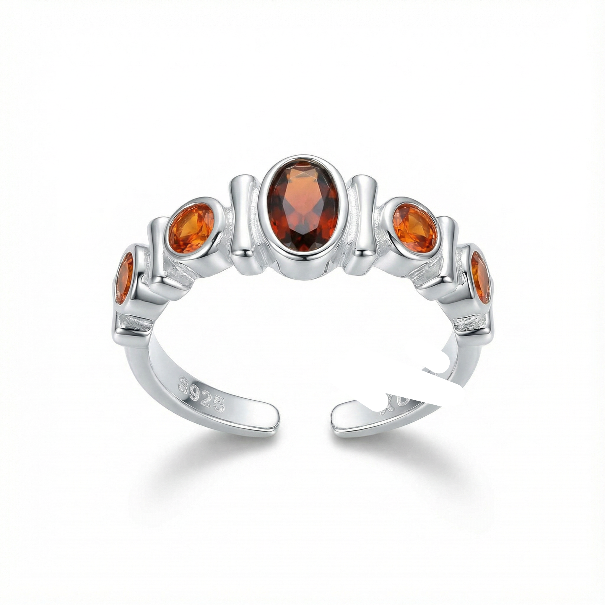 Norva Afterglow Ring - warm glowing gemstone band, sterling silver, Australia