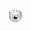 Norva Radiant Ring - heart-shaped sterling silver ring with faceted centrepiece, Australia